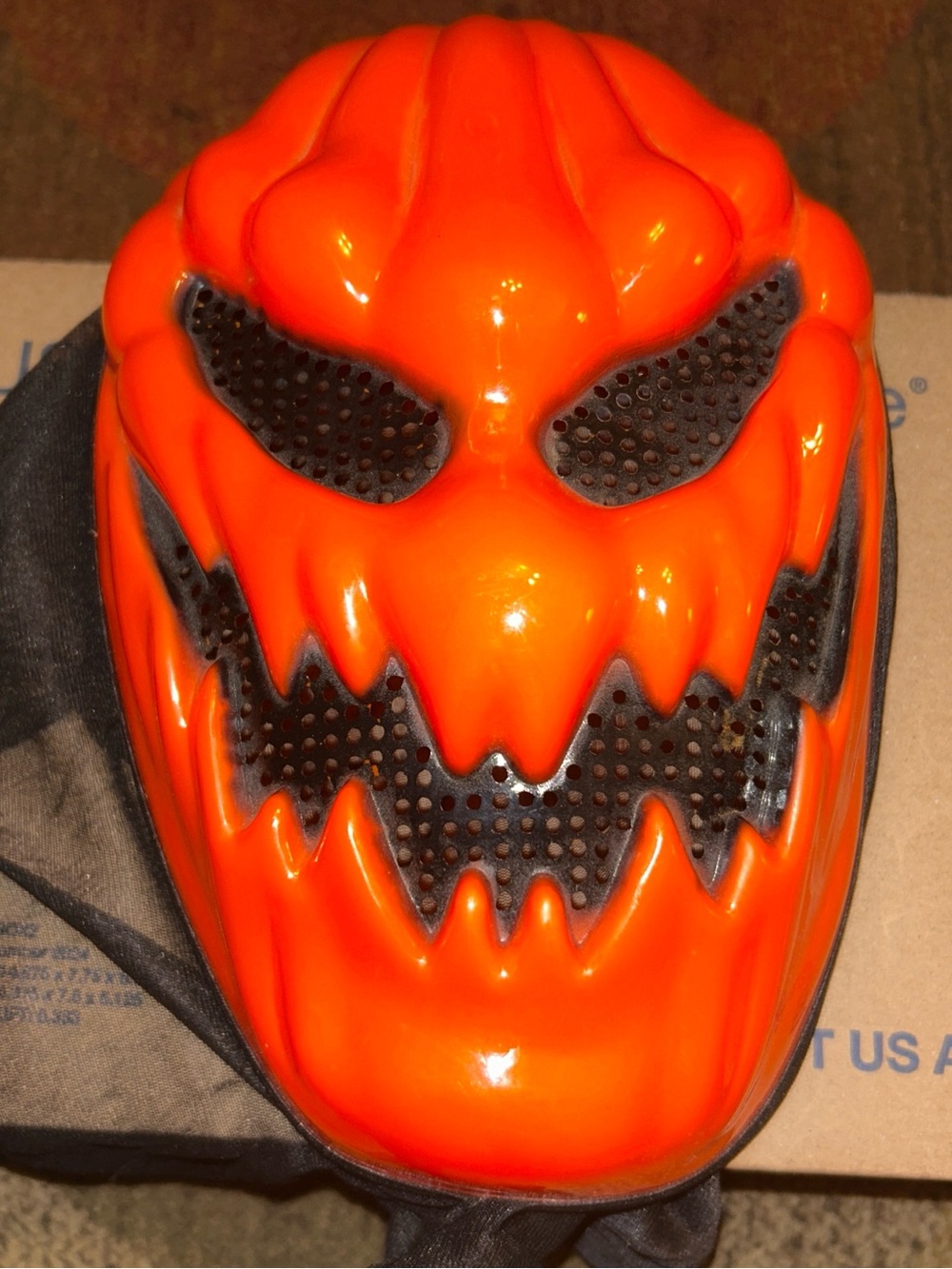 Kids Orange Pumpkin Jack-O'-Lantern Mask by